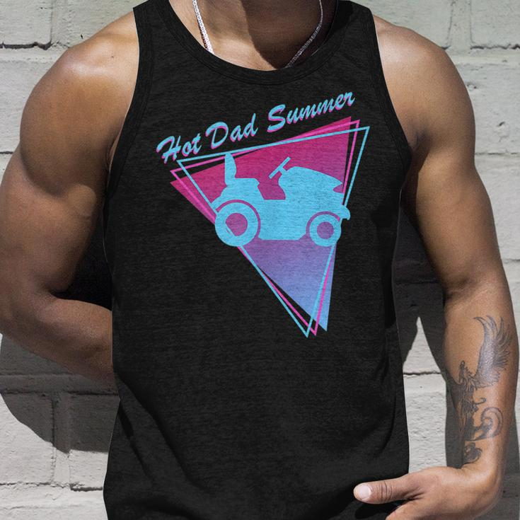 Hot Dad Summer Funny 80S Retro Riding Lawn Mower Unisex Tank Top Gifts for Him
