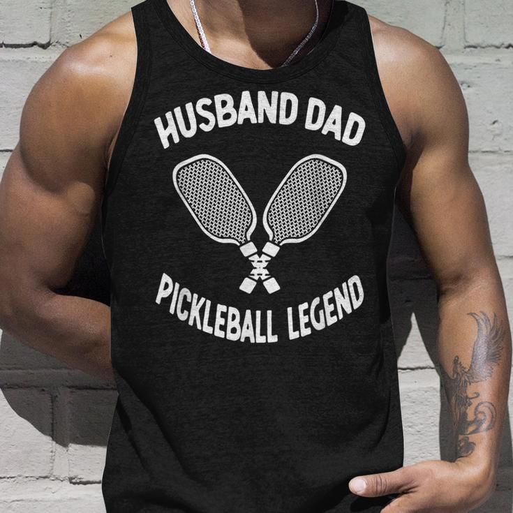 Husband Dad Legend Vintage Pickleball Funny Fathers Day Men Unisex Tank Top Gifts for Him