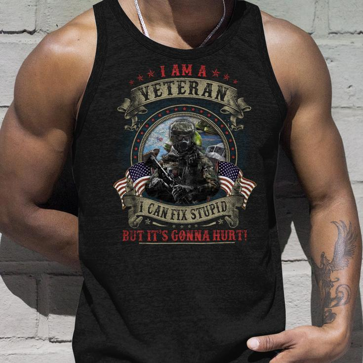 I Am A Veteran I Can Fix Stupid But It’S Gonna Hurt ‌ Unisex Tank Top Gifts for Him