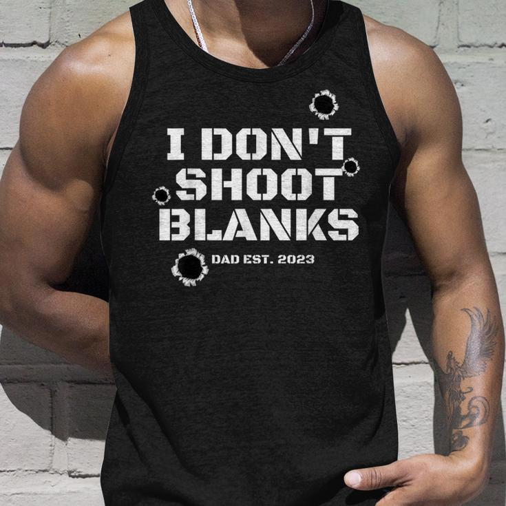 I Dont Shoot Blanks Dad To Be Promoted To Daddy 2023  Unisex Tank Top Gifts for Him