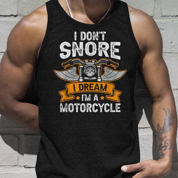 I Dont Snore I Dream Im A Motorcycle Funny Biker Dad Unisex Tank Top Gifts for Him