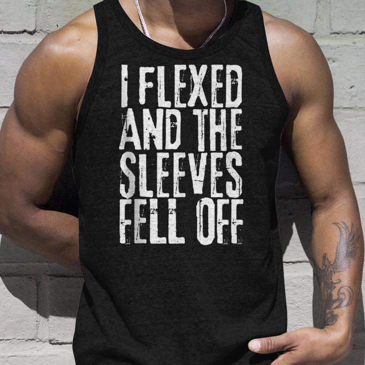 I Flexed And My Sleeves Fur Off Funny Workout Unisex Tank Top Gifts for Him
