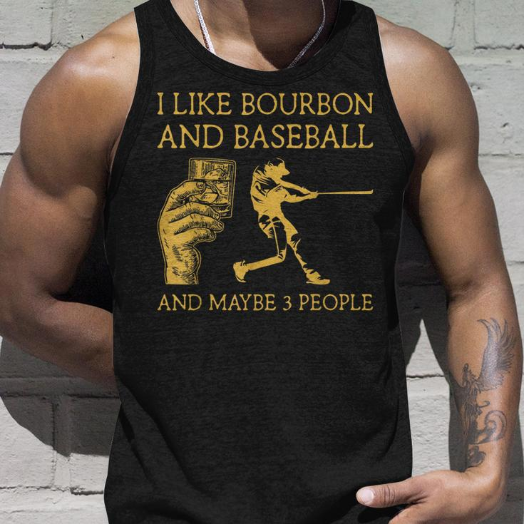 I Like Bourbon And Baseball Maybe 3 People I Like Bourbon Unisex Tank Top Gifts for Him