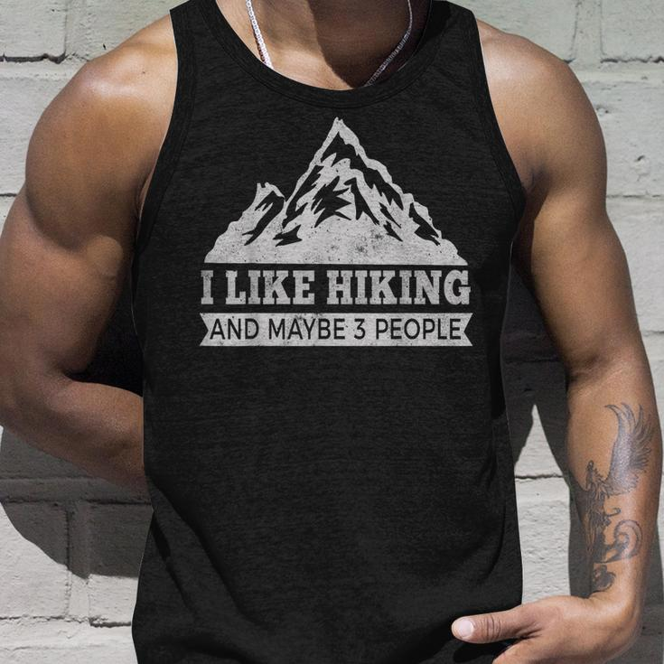 I Like Hiking & Maybe 3 People Funny Hiking Unisex Tank Top Gifts for Him