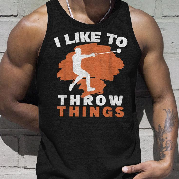 I Like To Throw Things Hammer Throwing Hammer Thrower Unisex Tank Top Gifts for Him
