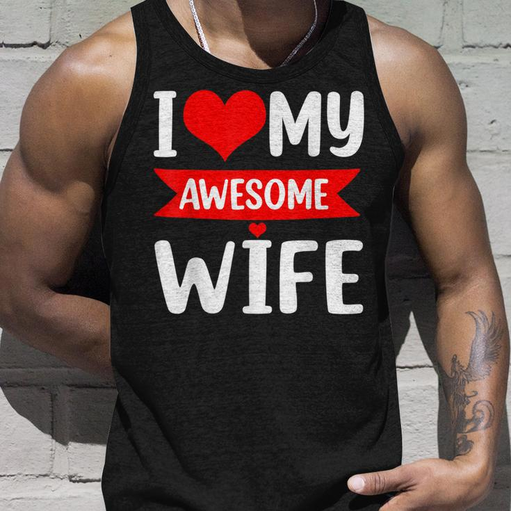 I Love My Wife Red Heart Valentines Day Matching Couple V2 Unisex Tank Top Gifts for Him