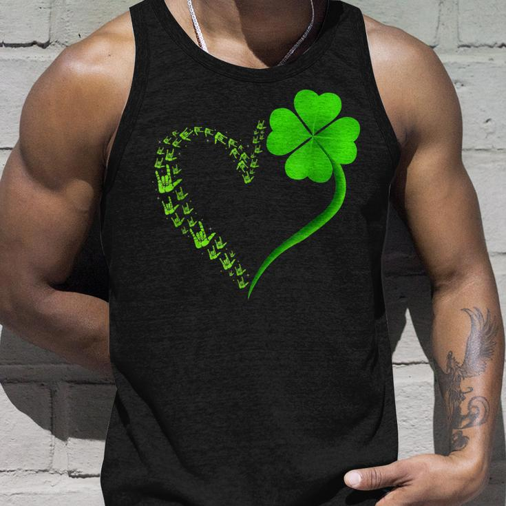 I Love You Hand Sign Language Heart Shamrock St Patricks Day Unisex Tank Top Gifts for Him