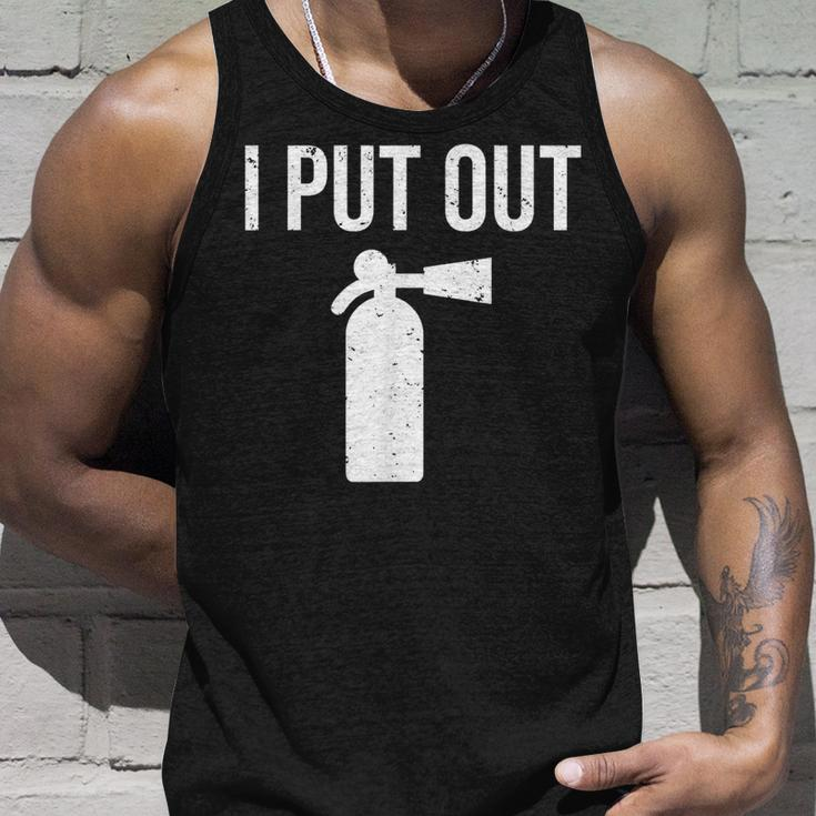 I Put Out Funny Firefighter Fire Extinguisher Unisex Tank Top Gifts for Him