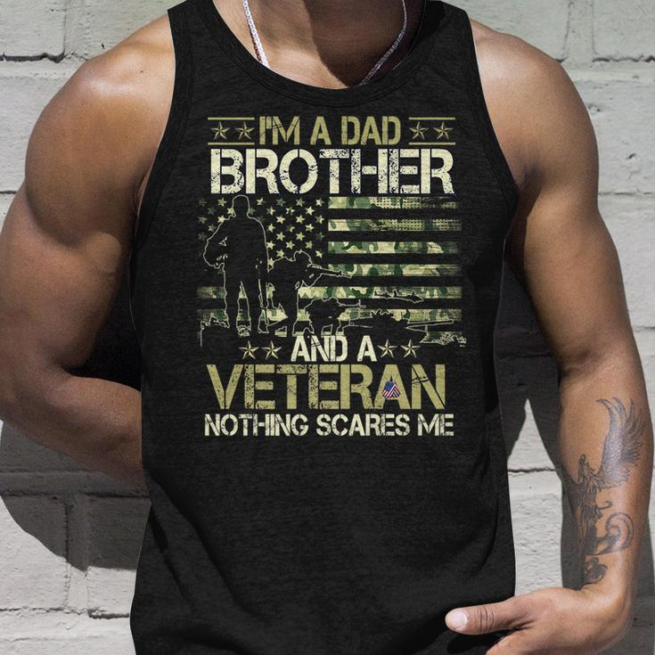 Im A Dad Brother And A Veteran Nothing Scares Me Father Day Unisex Tank Top Gifts for Him