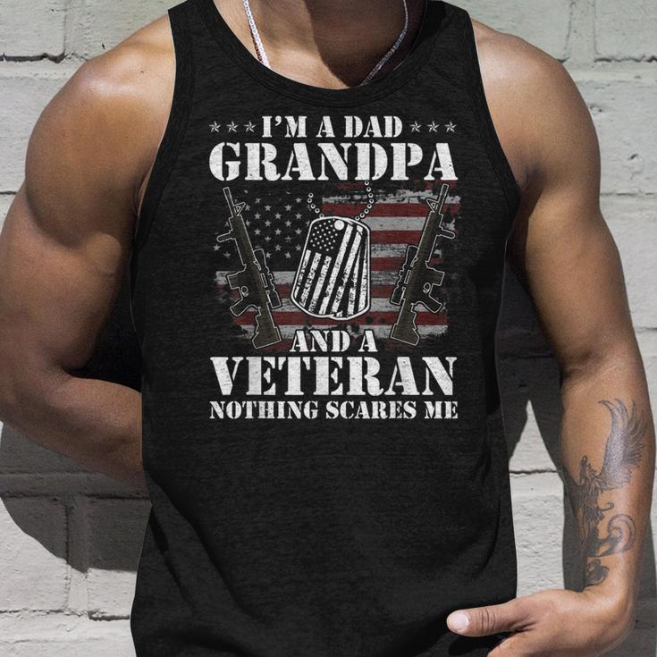 Im A Dad Grandpa And A Veteran Nothing Scares Me Vintage Unisex Tank Top Gifts for Him