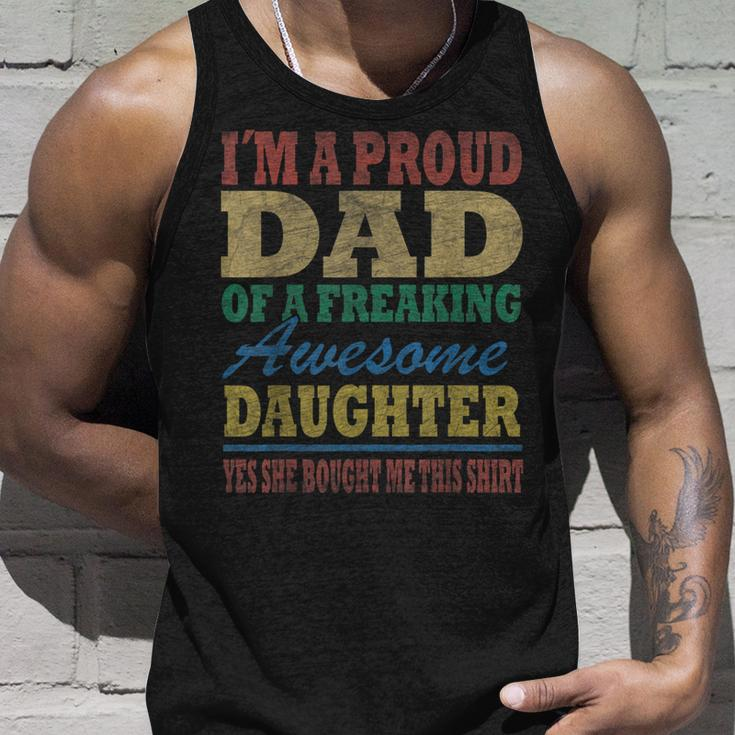 Im A Proud Dad From Daughter Funny Fathers Day Vintage Unisex Tank Top Gifts for Him