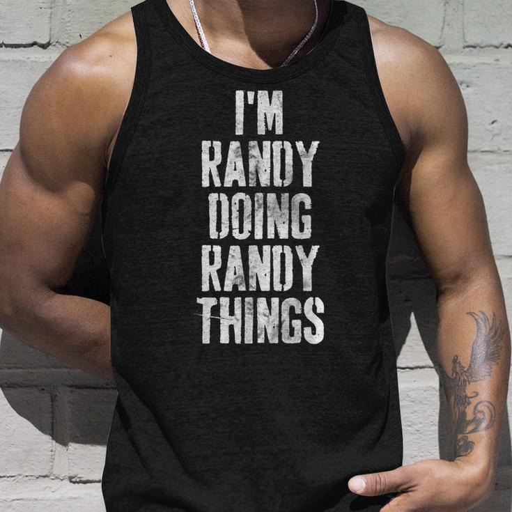 Im Randy Doing Randy Things Personalized First Name Unisex Tank Top Gifts for Him