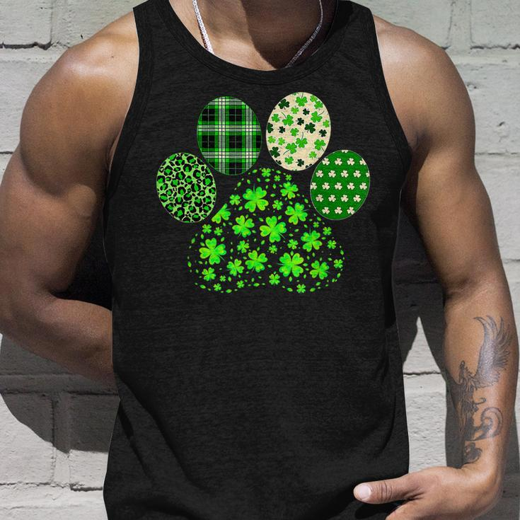 Irish Cute Dog Paw Clovers St Patricks Day Lucky Shamrock Unisex Tank Top Gifts for Him