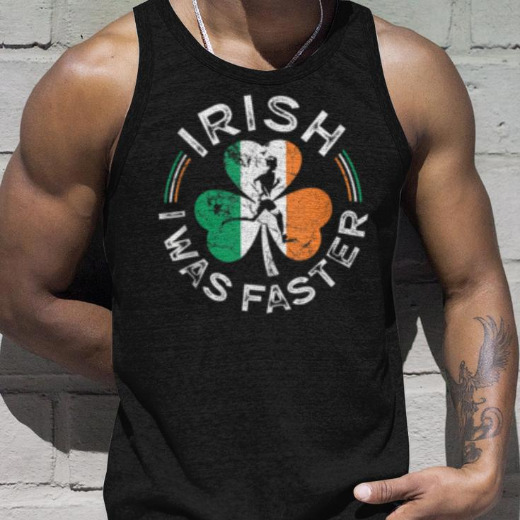 Irish I Was Faster Running Vintage Flag St Patricks Day Unisex Tank Top Gifts for Him
