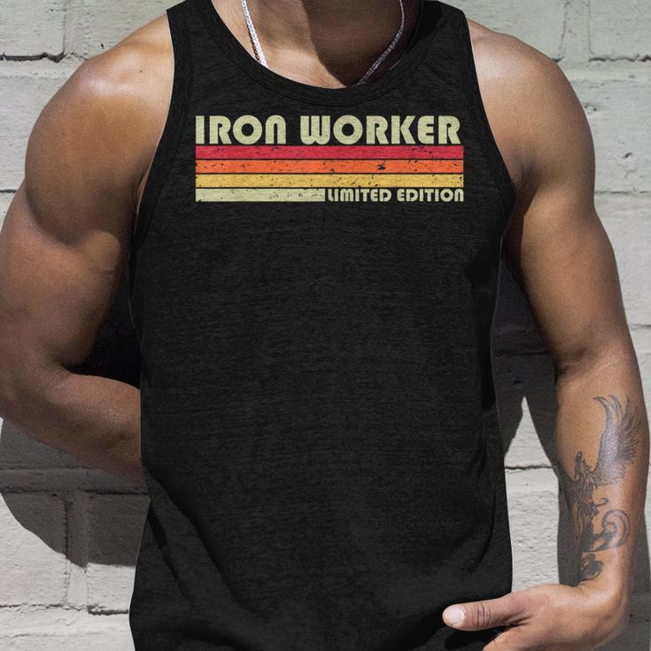 Iron Worker Funny Job Title Profession Birthday Worker Idea Unisex Tank Top Gifts for Him