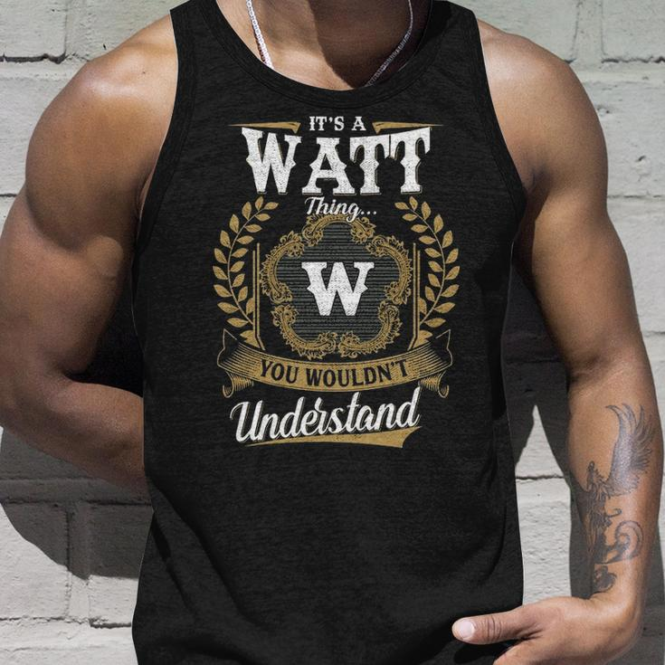 Its A Watt Thing You Wouldnt Understand Personalized Last Name Watt Family Crest Coat Of Arm Unisex Tank Top Gifts for Him