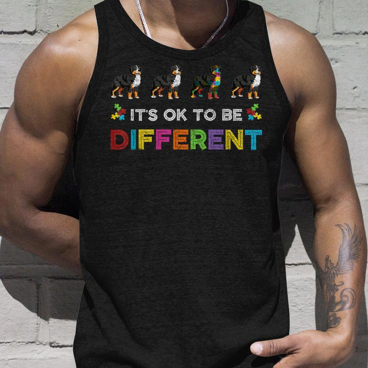 Its Ok To Be Different Bernese Mountain Autism Dog Lovers Unisex Tank Top Gifts for Him