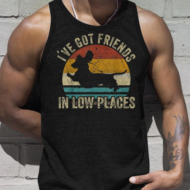 Ive Got Friends In Low Places Funny Dachshund Wiener Dog Unisex Tank Top Gifts for Him