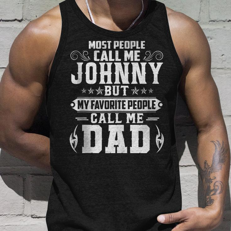Johnny - Name Funny Fathers Day Personalized Men Dad Unisex Tank Top Gifts for Him