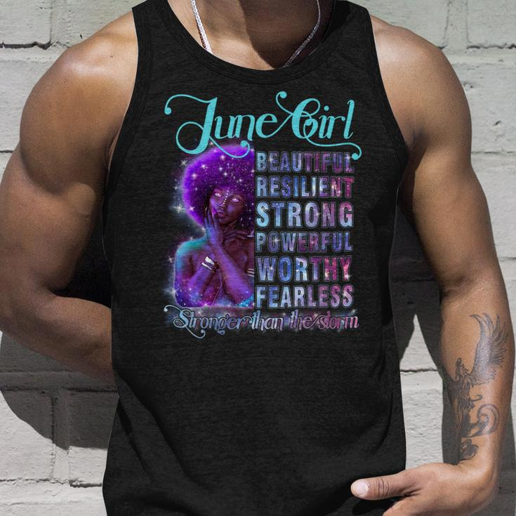 June Queen Beautiful Resilient Strong Powerful Worthy Fearless Stronger Than The Storm Unisex Tank Top Gifts for Him