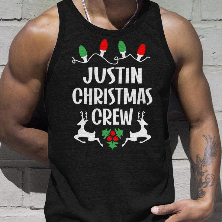 Justin Name Gift Christmas Crew Justin Unisex Tank Top Gifts for Him