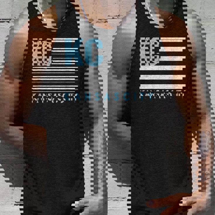 Kc Usa Flag Kansas City Blue & Light Blue Kc Usa Kansas City Tank Top Gifts for Him