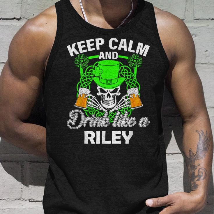 Keep Calm And Drink Like A Riley St Patricks Day Lucky Unisex Tank Top Gifts for Him