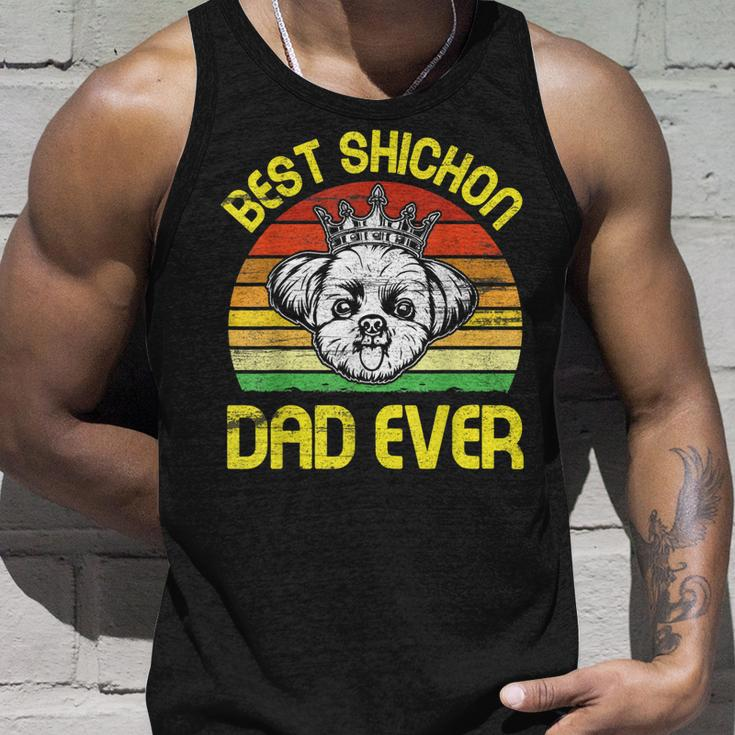 King Dog Best Shichon Dad Ever Vintage Retro Father Unisex Tank Top Gifts for Him