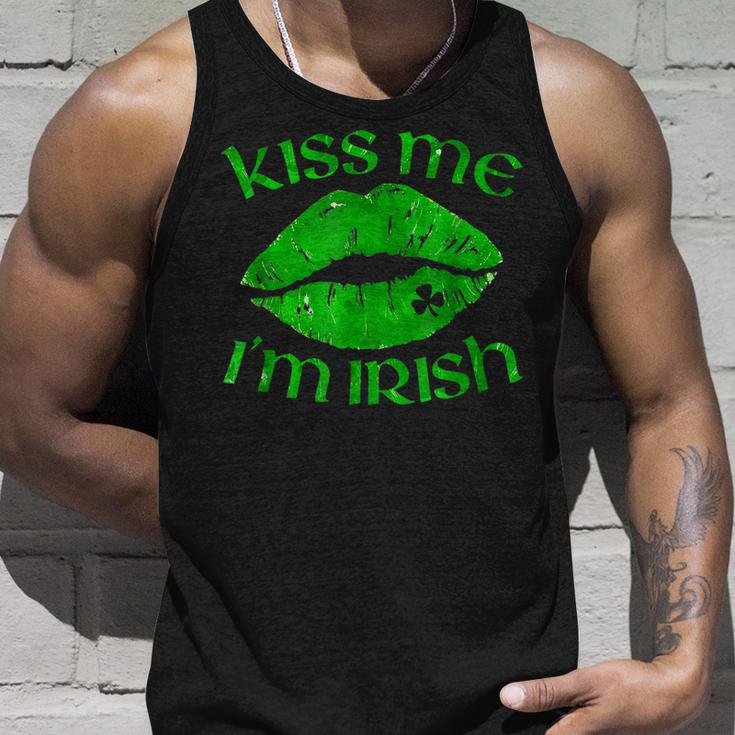 Kiss Me Im Irish Lips Sexy St Patricks Day Unisex Tank Top Gifts for Him