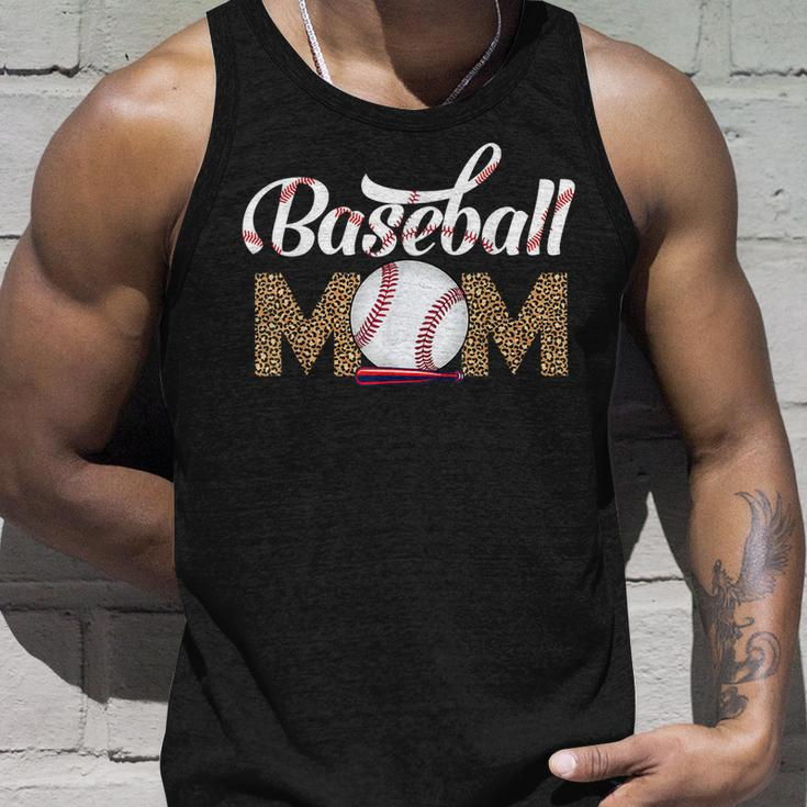 Leopard Baseball Mom Mothers Day Catcher Mom Life Womens Unisex Tank Top Gifts for Him