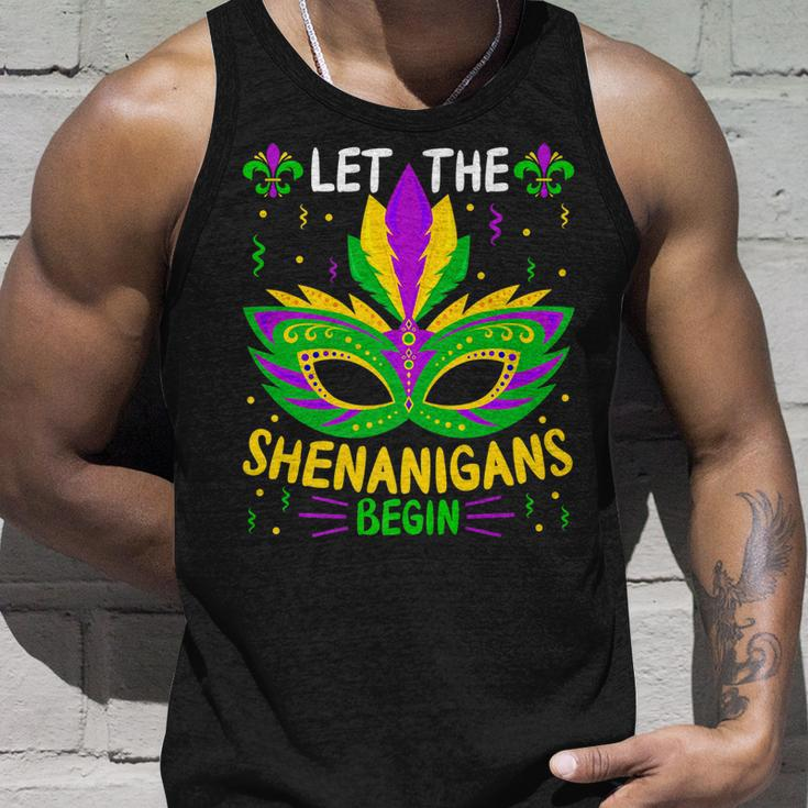 Let The Funny Shenanigans Begin Carnival Mardi Gras Unisex Tank Top Gifts for Him