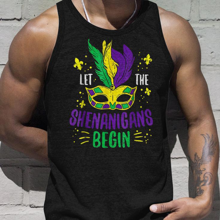 Let The Shenanigans Begin Jester Funny Mardi Gras Carnival Unisex Tank Top Gifts for Him