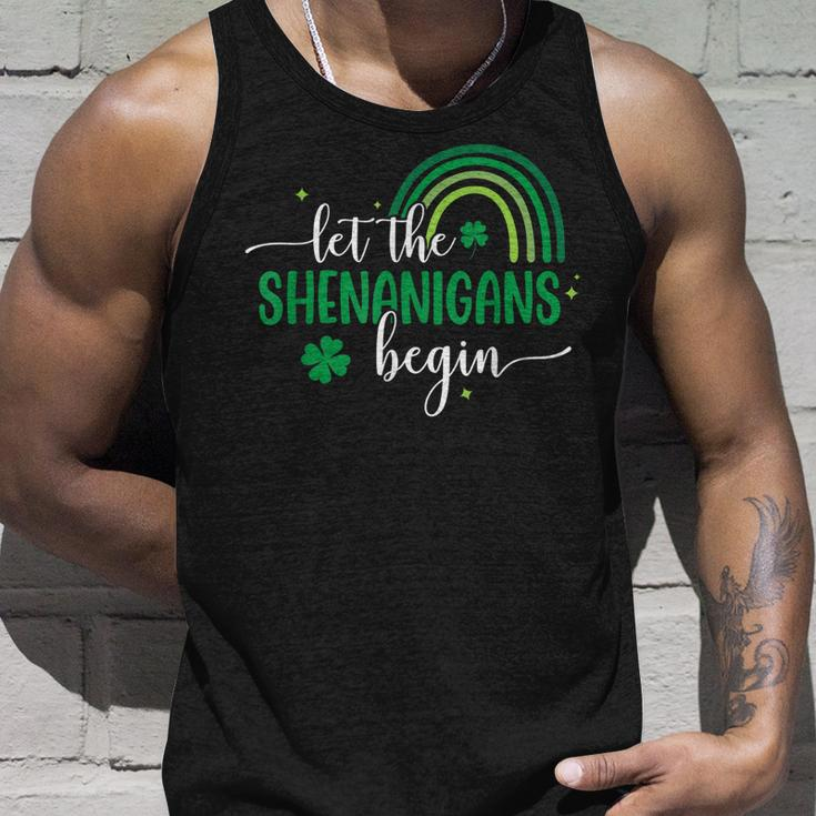 Let The Shenanigans Begin St Patricks Day Lucky Shamrock Unisex Tank Top Gifts for Him