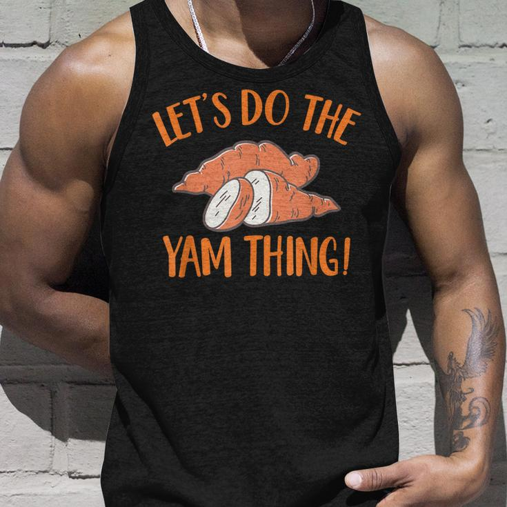 Lets Do The Yam Thing Cute Thanksgiving Couple Matching Unisex Tank Top Gifts for Him