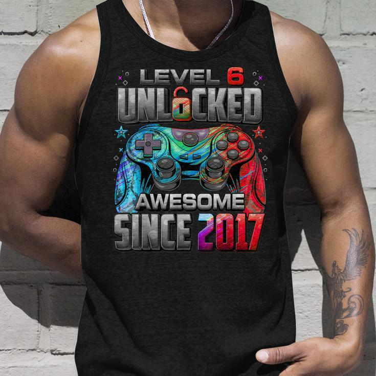 Level 6 Unlocked Awesome Since 2017 6Th Birthday Gaming Unisex Tank Top Gifts for Him