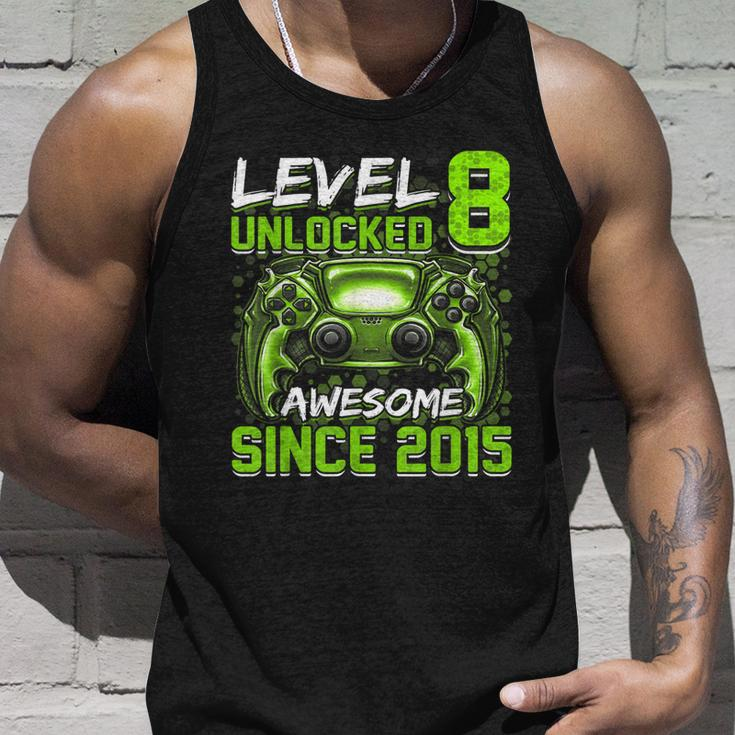 Level 8 Unlocked Awesome Since 2015 8Th Birthday Gaming V3 Unisex Tank Top Gifts for Him