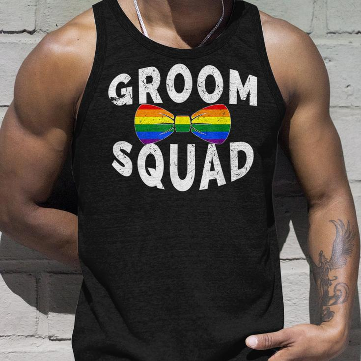 Lgbt Pride Gay Bachelor Party Grooms Squad Engagement Unisex Tank Top Gifts for Him