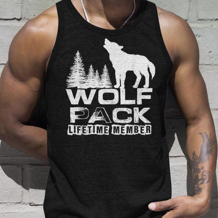 Lifetime Wolf Pack Member | I Love Wolves Funny Wolves Unisex Tank Top Gifts for Him