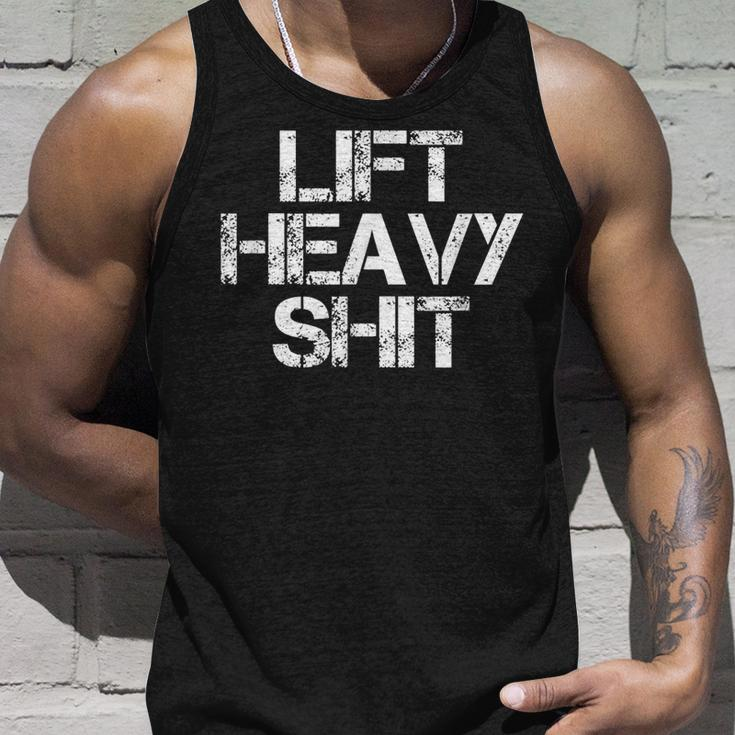 Lift Heavy Shit Workout Fitnessstudio Bankdrücken Tank Top Geschenke für Ihn