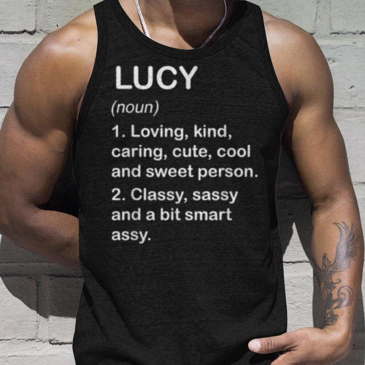 Lucy Definition Personalized Custom Name Loving Kind Unisex Tank Top Gifts for Him