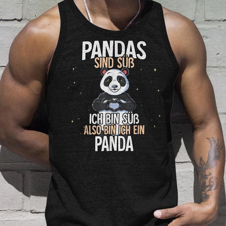 Lustiges Panda Unisex TankTop: Pandas sind süß - Ich bin ein Panda - Schwarz Geschenke für Ihn