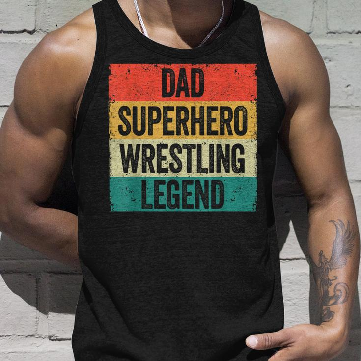 Lustiges Wrestler Papa Unisex TankTop, Vatertag Superhelden Wrestling Legende Geschenke für Ihn