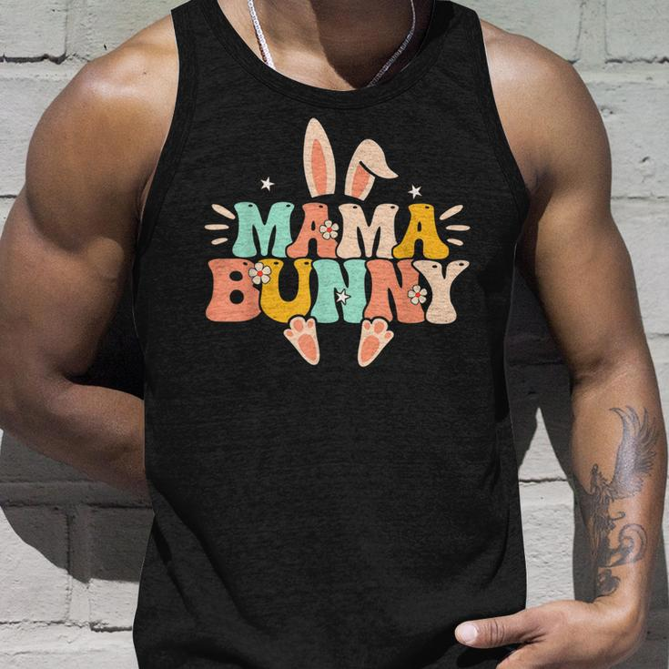 Mama Bunny Retro Groovy Bunny Mom Mommy Happy Easter Day Unisex Tank Top Gifts for Him