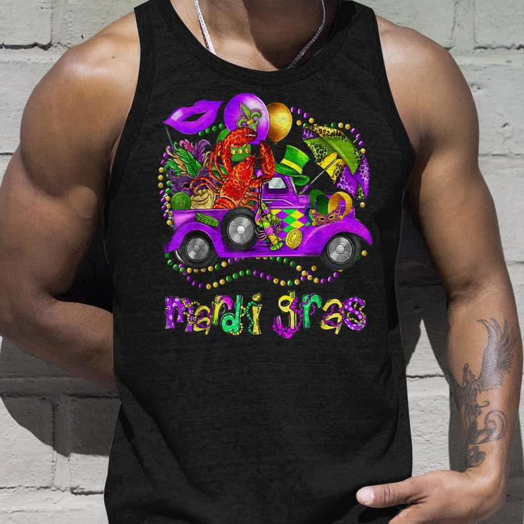 Mardi Gras Truck With Mask And Crawfish Mardi Gras Costume Unisex Tank Top Gifts for Him