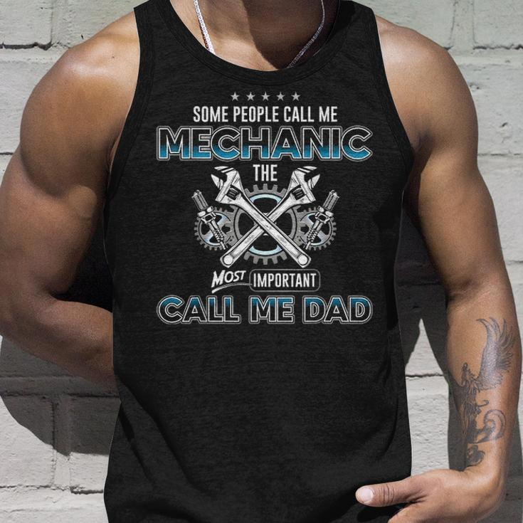 Mechanic Dad Mechanics Fathers Day Funny Birthday Party Gift Unisex Tank Top Gifts for Him