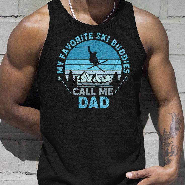 Mens Bddj Vintage My Favorite Ski Buddies Call Me Dad Fathers Day Unisex Tank Top Gifts for Him