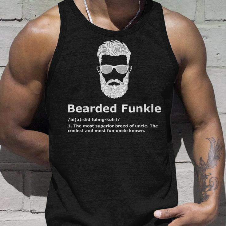 Mens Bearded Funkle Funny Uncle Definition Unisex Tank Top Gifts for Him