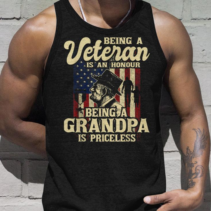 Mens Being A Veteran Is An Honour - Patriotic Us Veteran Grandpa Unisex Tank Top Gifts for Him
