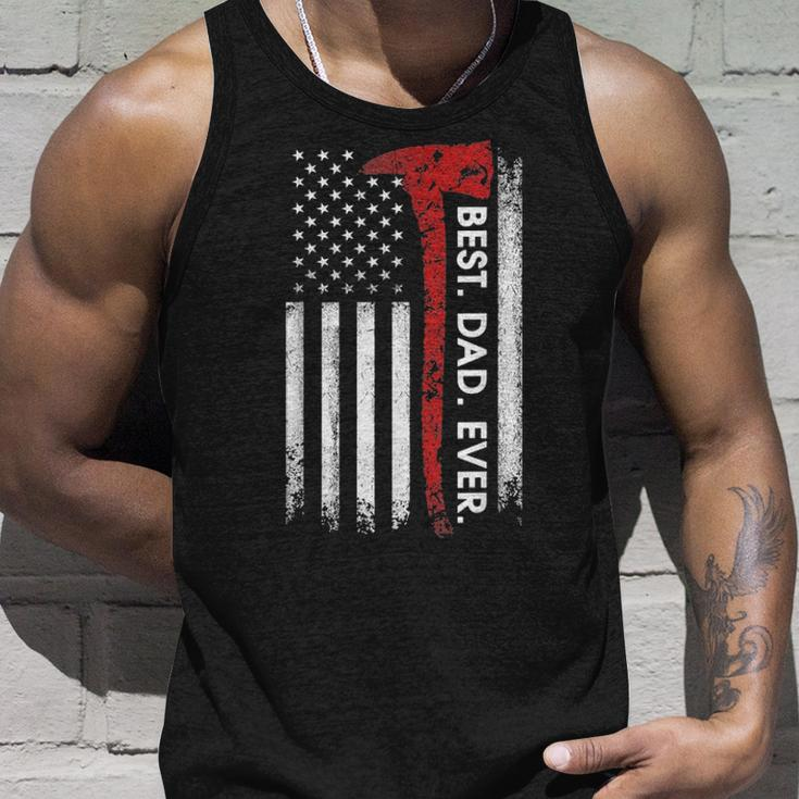 Mens Best Dad Ever Fireman Fathers Day Gift Unisex Tank Top Gifts for Him