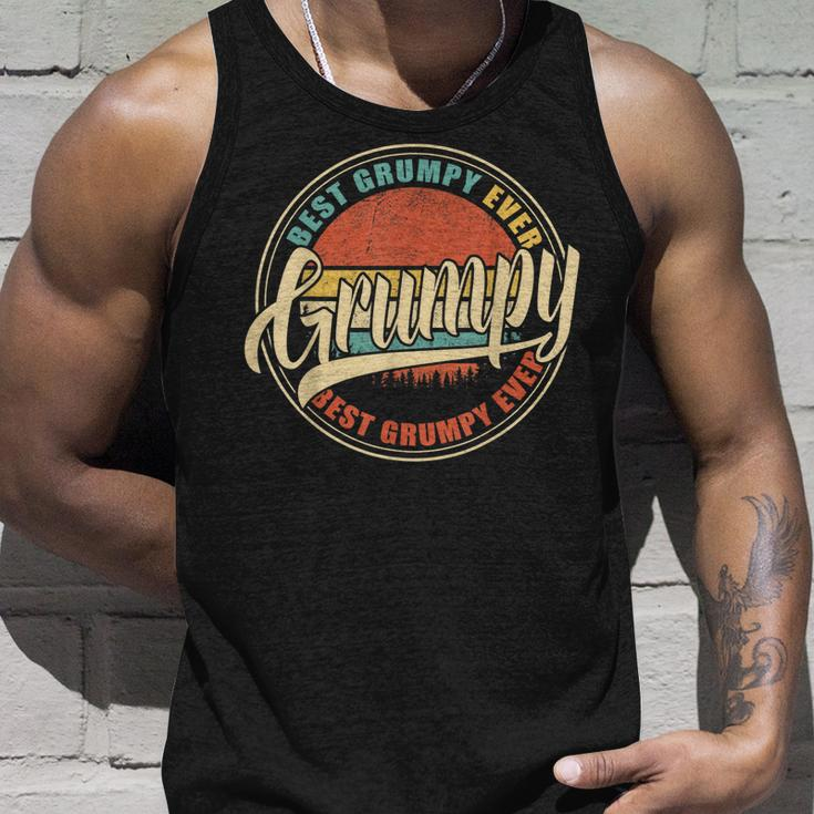 Mens Best Grumpy Ever Vintage Retro Funny Gifts Dad Papa Grandpa V2 Unisex Tank Top Gifts for Him